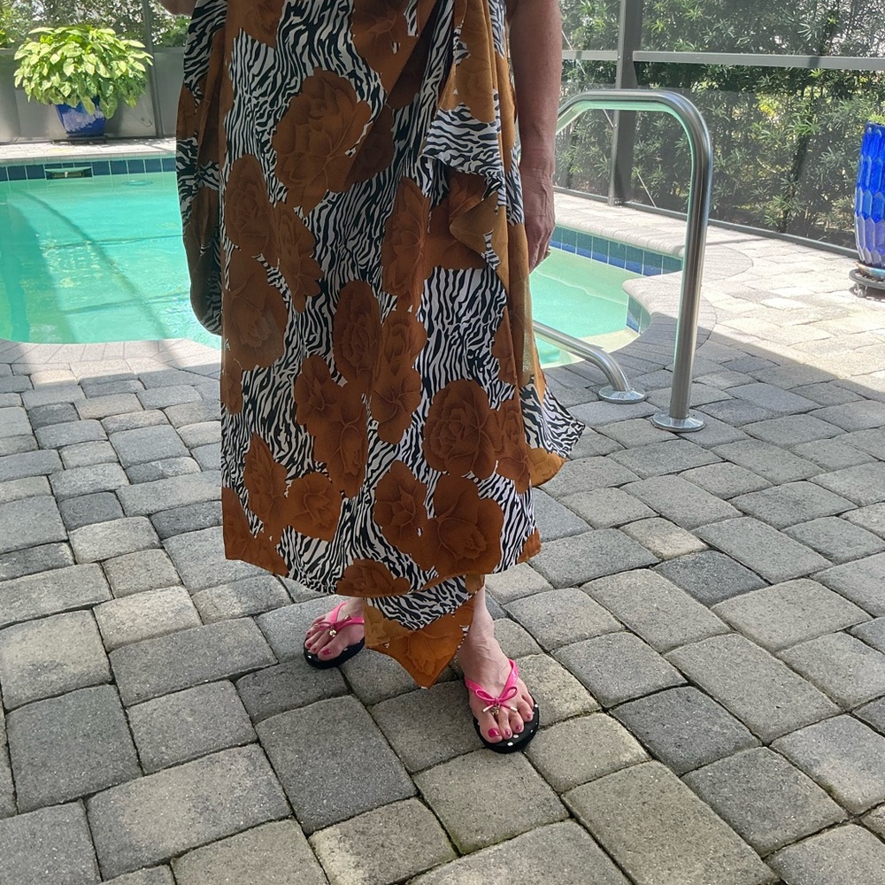 Brown and Black Zebra sarong style swim cover up